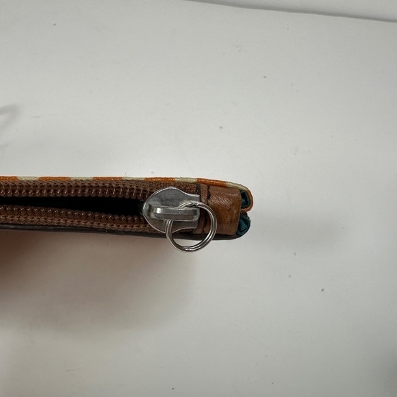 Fossil KeyPer Polka Dots Wristlet Wallet Coated Canvas w/Leather Strap - Picture 8 of 11